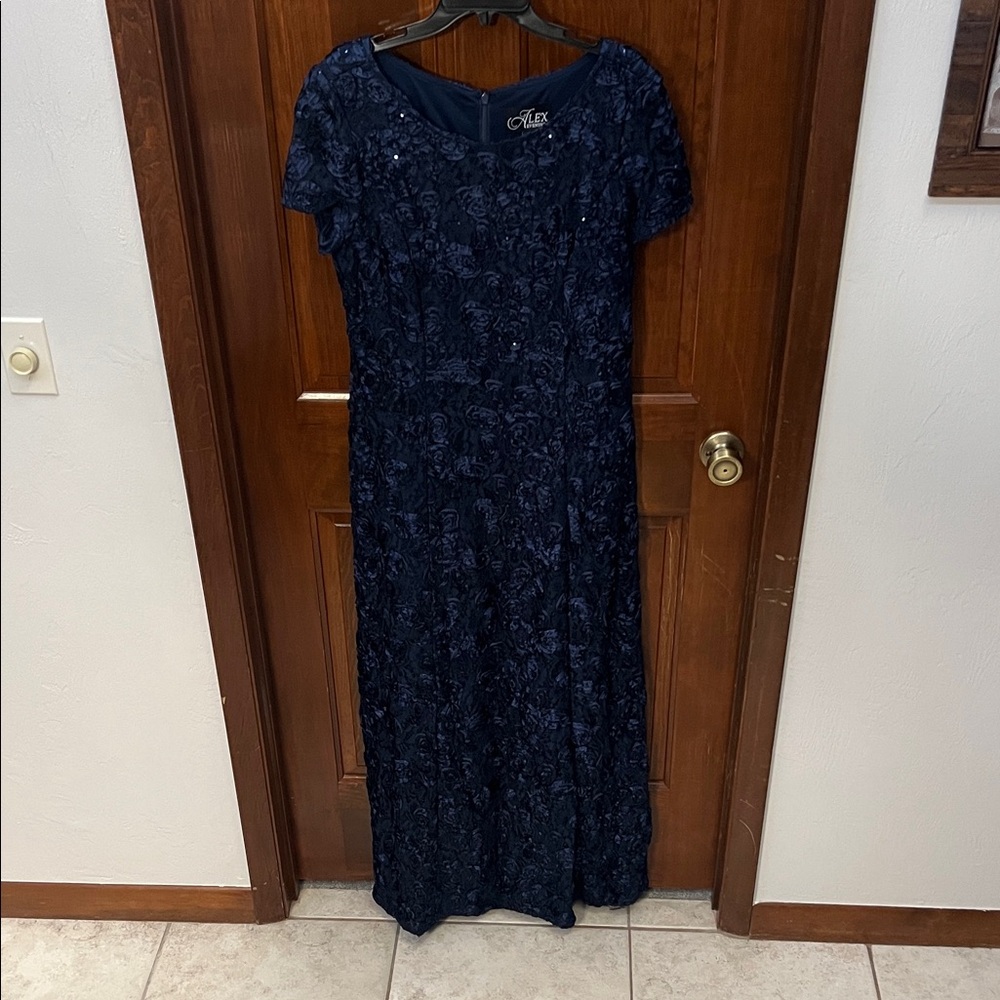 Alex Evenings Midnight Blue Maxi Dress
